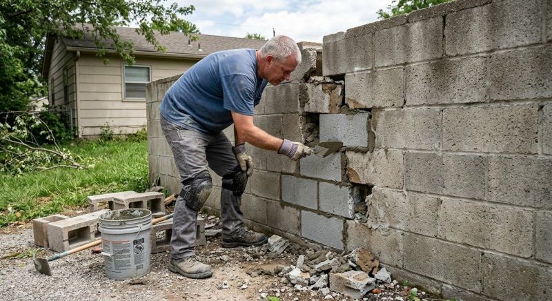 Cinder Block Wall Repair in Colorado Springs, CO