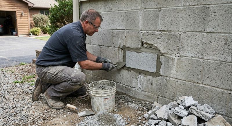 Cinder Block Wall Repair in Palmer Lake, CO