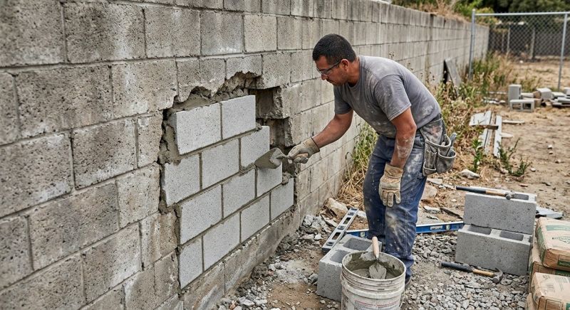 Concrete Block Wall Repair in Woodland Park, CO