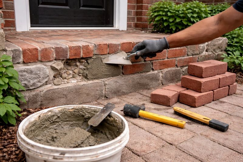 Entryway Brick Repair in Woodland Park, CO