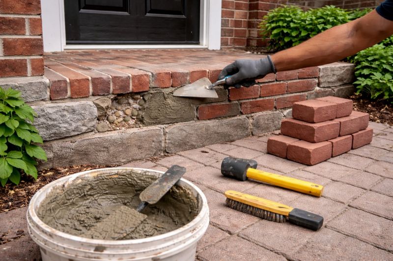 Entryway Brick Repair in Woodland Park, CO